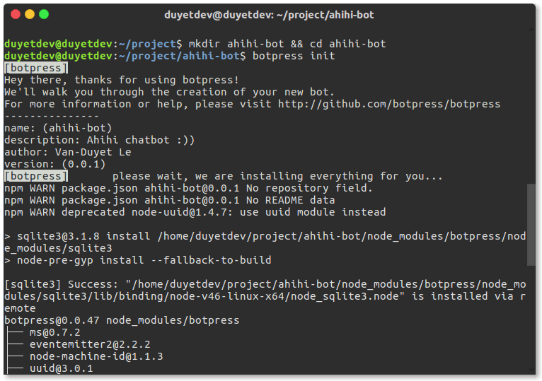 Botpress - Phần 1: Init Chatbot